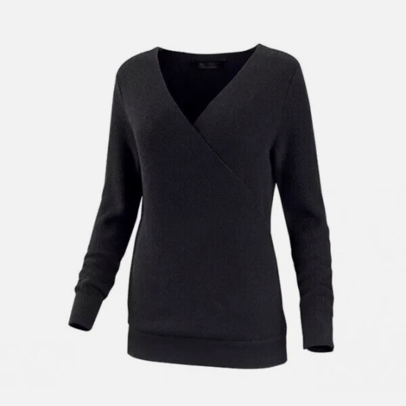Harley-Davidson® Women's Sweater Crossover Wool Blend Black Size Medium - Picture 1 of 9